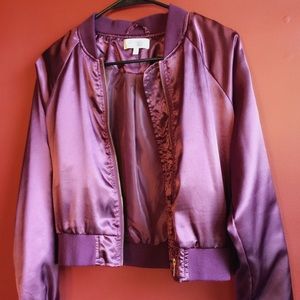 Satin Purple cropped jacket
